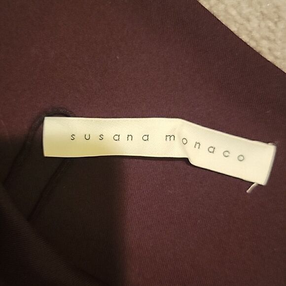 Susana monaco one sleeve cropped top wine color size med - Picture 7 of 8